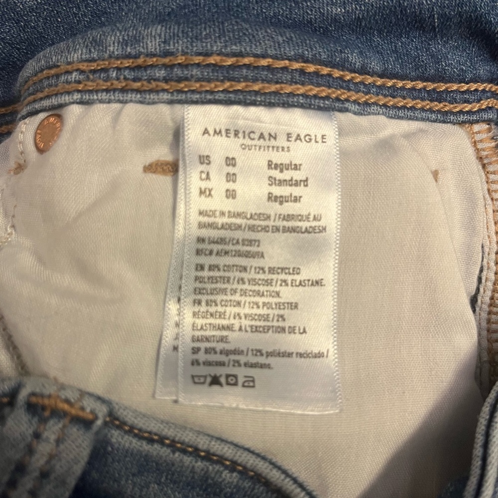 American Eagle Outfitter Next Level Stretch High-waisted Skinny Jeans size 00 - Picture 5 of 7